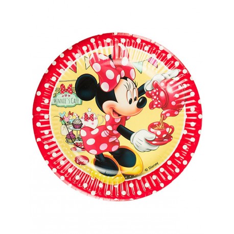 PIATTI PICCOLI CARTA DECORATI MINNIE CAFE" DISNEY ORIGINAL 20CM.CONFEZIONI DA 8 PEZZI