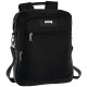 ZAINO CON TRACOLLA VERTICALE DA LAVORO E DA VIAGGIO POLO CLUB NERA 4 ZIP + PORTA PC + TASCHE INTERNE 31X39X8CM.100%POLIE