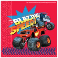 CONFEZ.20 TOVAGLIOLI CARTA ROSSI STAMPA BLAZE NICKELODEON ORIGINAL BLAZING SPEED! 33X33CM.2 VELI IN CELLULOSA SENZ CLORO