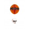 FESTONE LANTERNA DI CARTA ARANCIONE CON TESCHIO PENDENTE 46CM.ARTICOLI DECORATIVI PER FESTE DI HALLOWEEN E PARTY A TEMA