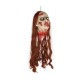 TESTA MOZZATA INSANGUINATA ZOMBIE 60CM.CON CAPELLI ROSSI ARTICOLI DECORATIVI X SCHERZI E FESTE DI HALLOWEEN E CARNEVALE