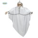 BUSTO SCHELETRO FANTASMA CON VESTITO BIANCOINCATENATO CON LUCI ARTICOLI DECORATIVI PER FESTE DI HALLOWEEN/CARNEVALE