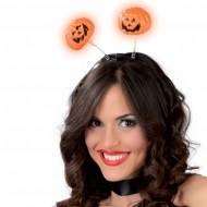 DIADEMA CON ZUCCHE SU MOLLA CON LUCI PILE INCLUSE PER FESTE E TRAVESTIMENTI DI HALLOWEEN E PARTY A TEMA