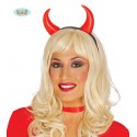 CERCHIETTO DIAVOLETTA CON CORNA ROSSO IN PLASTICA PER TRAVESTIMENTI HALLOWEEN/CARNEVALE