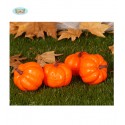 BLISTER 4 ZUCCHE LEGGERE DA 10CM.ARTICOLI DECORATIVI PER ALLESTIMENTI VETRINE LOCALI E PARTY FESTE DI HALLOWEEN