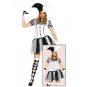 COSTUME ARLECCHINA ADULTA TAGL.M VESTITO E CAPPELLO X FESTE E TRAVESTIMENTI DI HALLOWEEN/CARNEVALE E PARTY A TEMA