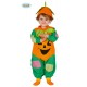 COSTUME ZUCCA HALLOWEEN BABY 12/24 MESI COMPLETO 2 PEZZI TUTTA E CAPPELLINO 100%POLIESTER