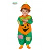 COSTUME DA ZUCCA HALLOWEEN BABY 6/12 MESI COMPLETO TUTA E CAPPELLINO 100% POLIESTER