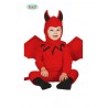 COSTUME DIAVOLETTO BABY 6/12 MESI COMPLETO TUTA INTERA/CODA/CAPUCCIO/ALI/ ROSSO X FESTE DI HALLOWEEN/CARNEVALE E PARTY