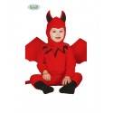 COSTUME DIAVOLETTO BABY 12/24 MESI COMPL.TUTA/CAPPELLO/ALI/CODA PER FESTE E TRAVESTIMENTI DI HALLOWEEN E CARNEVALE