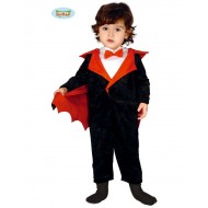 COSTUME CONTE DRACULA BABY 6/12 MESI COMPLETO 1 PEZZOCOME SU FOTO.PER FESTE DI HALLOWEEN/CARNEVALE 100%POLIESTE