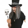 TESTA DI SCHELETRO SU BASTONE 60CM.IN PLASTICA ARTICOLI DECORATIVI X FESTE E TRAVESTIMENTI DI HALLOWEEN/CARNEVALE E PART