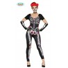 COSTUME SCHELETRO MESSICANO GIRL ADULTA TAGL.UN.GUANTI E TUTA PER TRAVESTIMENTI DI HALLOWEEN/CARNEVALE E PARTY A TEMA