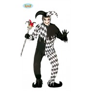 COSTUME BLACK JOKER VESTITO PER FESTE E TRAVESTIMENTI DI HALLOWEEN/CARNEVALE CAPPELLO/CAMICIA/PANTALONE JOKER NERO