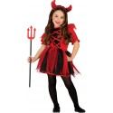 COSTUME CARNEVALE DIAVOLESSA BABY 3/4 ANNI VESTITO E DIADEMA X FESTE E TRAVESTIMENTI DI HALLOWEEN/CARNEVALE E PARTY