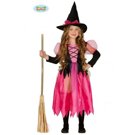 COSTUME STREGA BABY 10/12 ANNI VESTITO E CAPPELLO PER FESTE E TRAVESTIMENTI DI HALLOWEEN/CARNEVALE E PARTY VARI