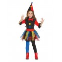 COSTUME PAGLIACCIA ASSASSINA BABY 5/6 ANNI PER FESTE DI HALLOWEEN/CARNEVALE E PARTY A TEMA 100% POLIESTER