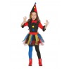 COSTUME CLOWN PAGLIACCIA ASSASSINA BABY 7/9 ANNI VESTITO CAPPELLO E COLLETTO X FESTE E TRAVESTIMENTI HALLOWEEN/CARNEVALE