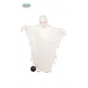 COSTUME FANTASMA BIANCO BABY 10/12 ANNI COMPLETO GUANTI/TUNICA/CAPUCCIO X FESTE A TEMA/CARNEVALE E HALLOWEEN 100%POLIEST