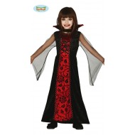 COSTUME CONTESSA VAMPIRA BABY 5/6 ANNI VESTITO E COLLETTO PER FESTE E TRAVESTIMENTI HALLOWEEN/CARNEVALE E PARTY A TEMA