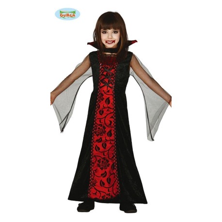 COSTUME CARNEVALE CONTESSA VAMPIRA BABY 7/9 ANNI VESTITO E COLLETTO PER FESTE E TRAVESTIMENTI HALLOWEEN/CARNEVALE E PART