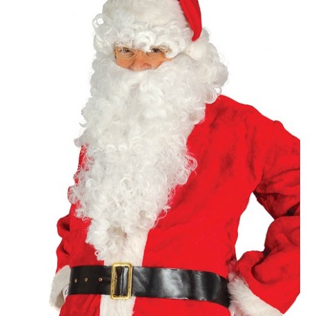 CINTURONE NERO PER VESTITO BABBO NATALE 120X7,5CM.CON FIBIA IN METALLO ARTICOLO PER TRAVESTIMENTO BABBO NATALE