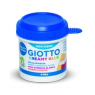 GIOTTO CREAMY GLUE COLLA PASTA BIANCA 23GR.CON SPATOLINA 100% CLEAN SOLVENT FREE LAVABILE QUALITY FOR SCHOOL FILA ITALY