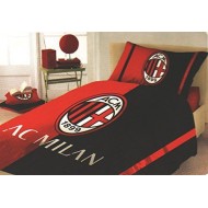 COMPLETO LETTO COTONE 1 PIAZZA AC MILAN LENZ.SOPRA 150X280.LENZ.SOTTO CON ANGOLI 90X190.FEDERA 50X80CM.PROD.UFFICIALE