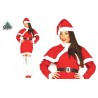 COSTUME BABBO NATALE DONNA(GIRL) TAGLIA UNICA VESTITO COMPLETO DI CAPPELLO/CINTURA/MANTELLO 100%POLIESTER (MAMA" NOEL)