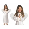 COSTUME ANGELO BABY 10/12 ANNI VESTITO COMPLETO DI ALI BIANCO PER FESTE E TRAVESTIMENTI DI NATALE/CARNEVALE E PARTY