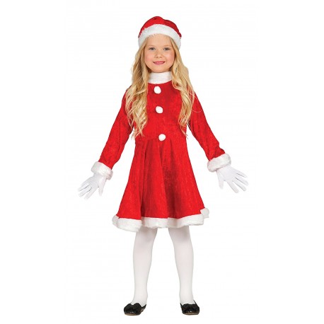 COSTUME BABBA NATALE BABY 5/6 ANNI VESTITO BABBO NATALE COMPLETO DI CAPPELLO 100% POLIESTER TOP QUALITY GUIRMA