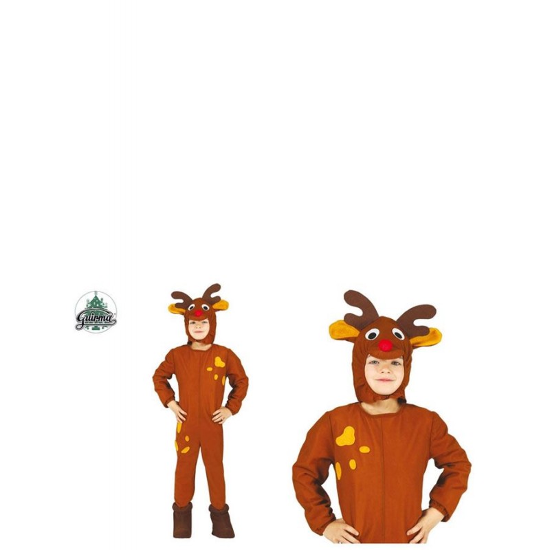 VESTITO CARNEVALE NATALE RENNA BAMBINO 10 12 ANNI TUTA E CAPUCCIO MARRONE. COSTUME PER TRAVESTIMENTI 100 POLIESTER Parole e Pensieri