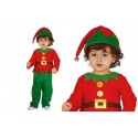 COSTUME ELFO BABY 12/24 MESI VESTITO PER TRAVESTIMENTI DI NATALE/CARNEVALE COMPLETO DI CAPPELLO/CAMICIA/PANTALONI