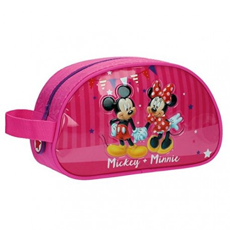 BEAUTY MORBIDO DA VIAGGIO MINNIE E MICKEY DISNEY ORIGINAL 24X14X10CM.PVC/MICROFIBRA TOP QUALITY