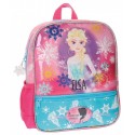 ZAINO ASILO ELSA FROZEN DISNEY ORIGINAL 23X28X10CM.70%MICROFIBRA 30%PVC ROSA ADATTABILE AL CARRELLINO