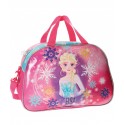 BORSA DA VIAGGIO IDEALE PER PALESTRA E PISCINA ELSA FROZEN DISNEY ORIGINAL 40X28X22CM.70%MICROFIBRA 30%PVC COLORE ROSA