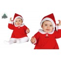 COSTUME VESTITO BABBO NATALE BIMBA 12/24 MESI COMPLETO DI CAPPELLO 100% POLIESTER PER TRAVESTIMENTI A TEMA