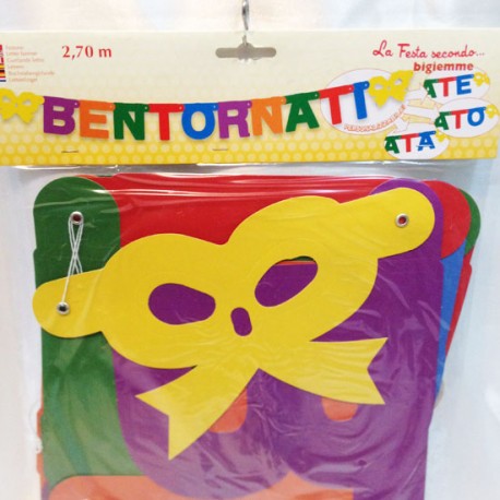 Festone Bentornato 270cm Lettere Da 25x25cm In Cartoncino Colorato Per Feste Di Bentornato Parole E Pensieri