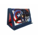 PORTAFOGLIO A STRAPPO MULTI TASCHE CAPITAN AMERICA CIVIL WAR AVENGERS MARVEL ORIGINAL AGE 3+- 12X9/25X9CM.APERTO