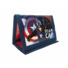 PORTAFOGLIO A STRAPPO MULTI TASCHE CAPITAN AMERICA CIVIL WAR AVENGERS MARVEL ORIGINAL AGE 3+- 12X9/25X9CM.APERTO