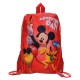 ZAINO MORBIDO A SACCA CON SPALLACCI MICKEY E PLUTO DISNEY ORIGINAL ADVENTURE DAY 30X40CM.ROSSO 100% POLIESTER