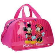 BORSA DA VIAGGIO MICKEY E MINNIE DISNEY ORIGINAL IDEALE PER PALESTRA E PISCINA 41X24X23CM.70%MICROFIBRA 30%PVC