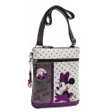 TRACOLLA PIATTA MINNIE BOWS DISNEY ORIGINAL CON APPLICAZIONI A RILIEVO 20X24CM.100%PU