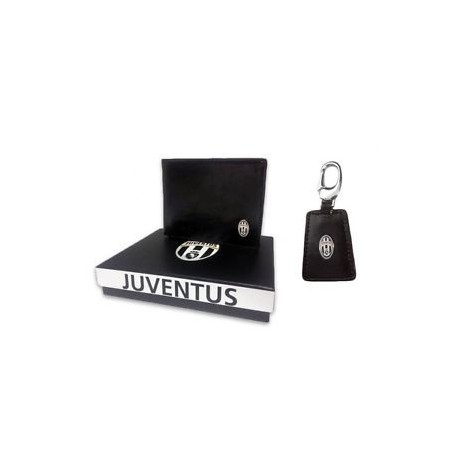 PARURE PORTAFOGLIO + PORTACHIAVI FC JUVENTUS 100% PU