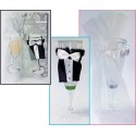 SET VESTITI PER BICCHIERI CHAMPAGNE SPOSO E SPOSA ARTICOLI DECORATIVI PER FESTE DI MATRIMONIO (CHAMPAGNE GLASS WEAR)