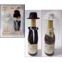 SET ABITO SPOSA E SPOSO DECORATIVI PER BOTTIGLIE CHAMPAGNE ARTICOLI PER FESTE DI MATRIMONIO(CHAMPAGNE BOTTLE DECORATION