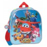 ZAINO ASILO SUPERWINGS ORIGINAL BLU ROSSO E AZZURRO 23X25X10CM.IN TESSUTO E PVC ADATTABILE AL CARRELLINO PORTA ZAINO