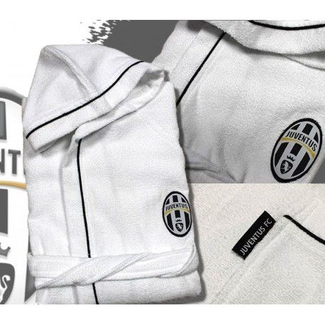 ACCAPPATOIO SALVASPAZIO SPUGNA DI PURO COTONE FC JUVENTUS BIANCO CON LOGO E RIFINITURE NERE.MIS.M.PRODOTTO UFFICIALE