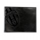 PORTAFOGLIO FC JUVENTUS ORIGINALE VERA PELLE NERO CON LOGO 2 ANTE CON PORTA SPICCIOLI DOCUMENTI E CARTE DI CREDITO