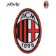 CUSCINO SAGOMATO AC MILAN ORIGINALE 42X25X15CM.ROSSO E NERO CON LOGO A RILIEVO PRODOTTO UFFICIALE 100% POLIESTERE